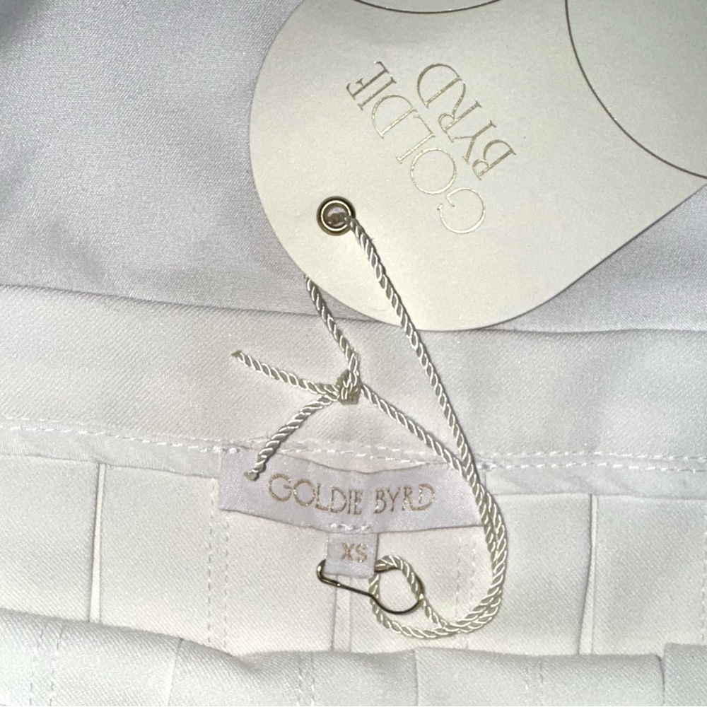 NWT Goldie Byrd Belted Pleated Mini Skirt XS White New Tennis Golf Cute Sold Out - Picture 9 of 13